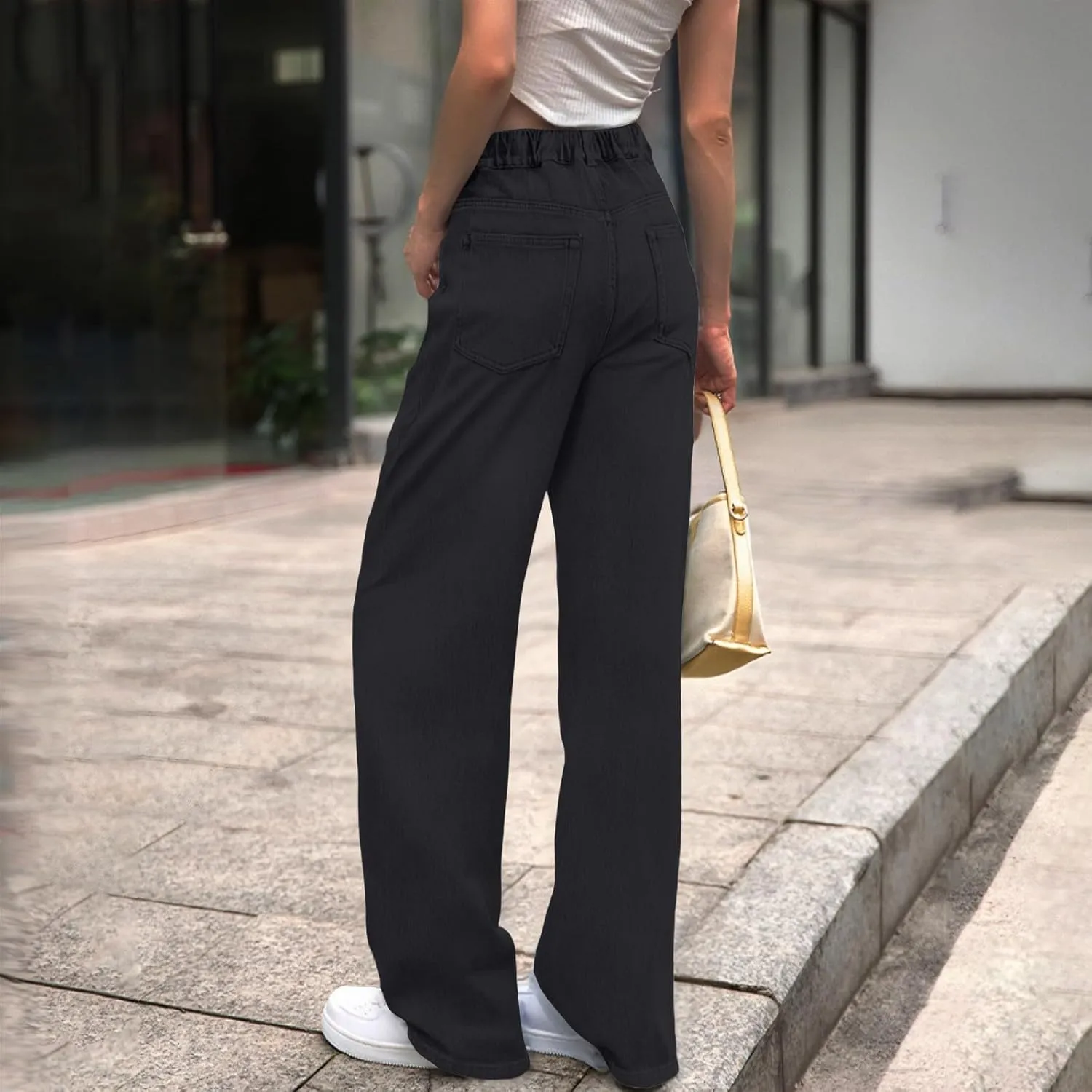 Jeans for Women Lightweight High Waist Baggy Jeans Casual Summer Straight Fashion Denim Pants with Pockets