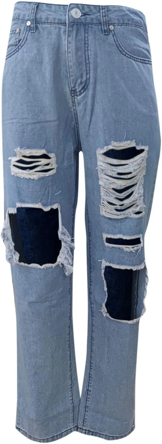Jeans for Women Trendy Bell Bottom Slit Hem Ankle Denim Pants Casual High Waisted Skinny Stretch Jeans