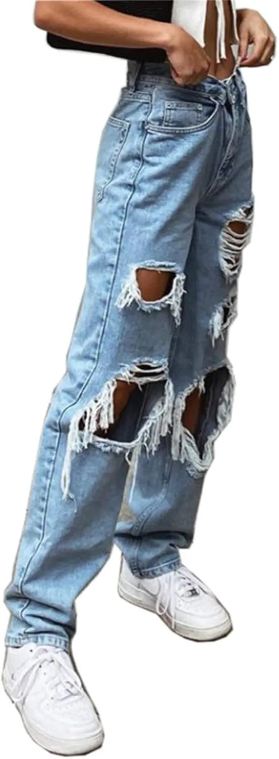 Jeans for Women Trendy Bell Bottom Slit Hem Ankle Denim Pants Casual High Waisted Skinny Stretch Jeans