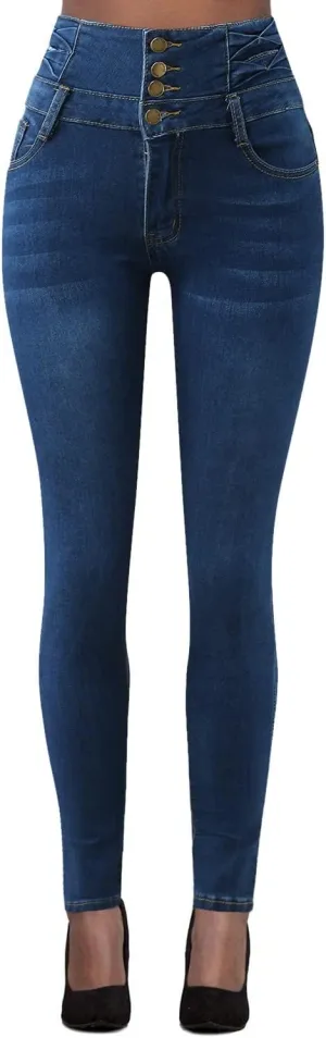 Jeans Sexy Zppered High-Waisted Temperament Slim-fit Four-Button Women's Stretch Black Flare Jeans for Women