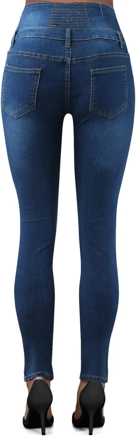 Jeans Sexy Zppered High-Waisted Temperament Slim-fit Four-Button Women's Stretch Black Flare Jeans for Women