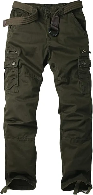 JEShifangjiusu Mens Relaxed-Fit Cargo Pants Multi Pocket Military Camo Combat Work Pants Biker Outdoor Jeans Denim Pants