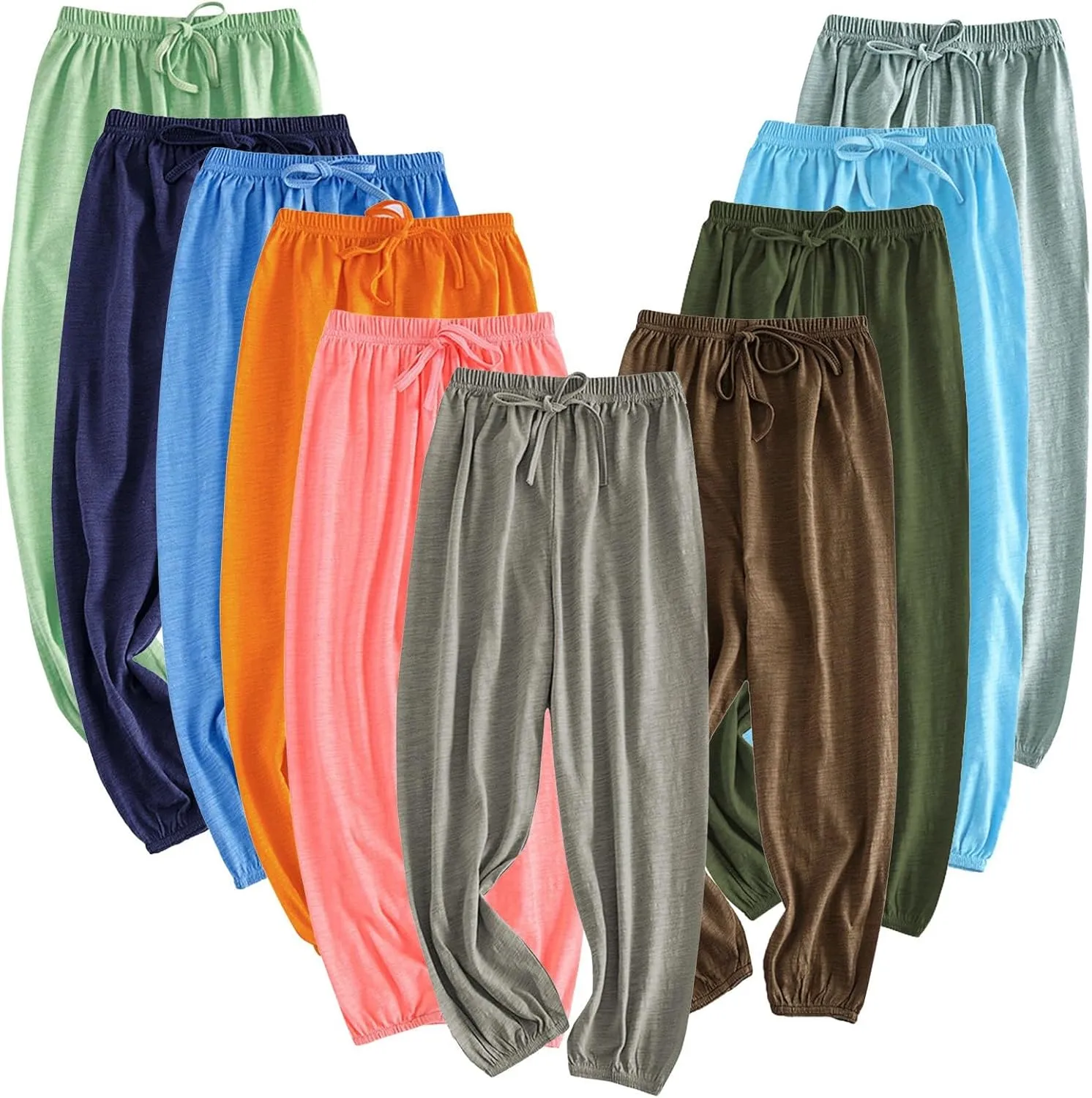 Kids Baggy Pants Toddler Straight Wide Leg Pants Loose Casual Joggers Boy Girl Cotton Solid Color Breathable Sweatpants
