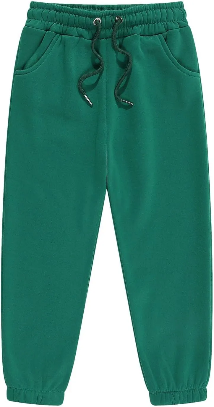 Kids Boys Girls Casual Sweatpants Athletic Joggers Solid Color Cotton Sport Active Pant Breathable Track Pants Clothes