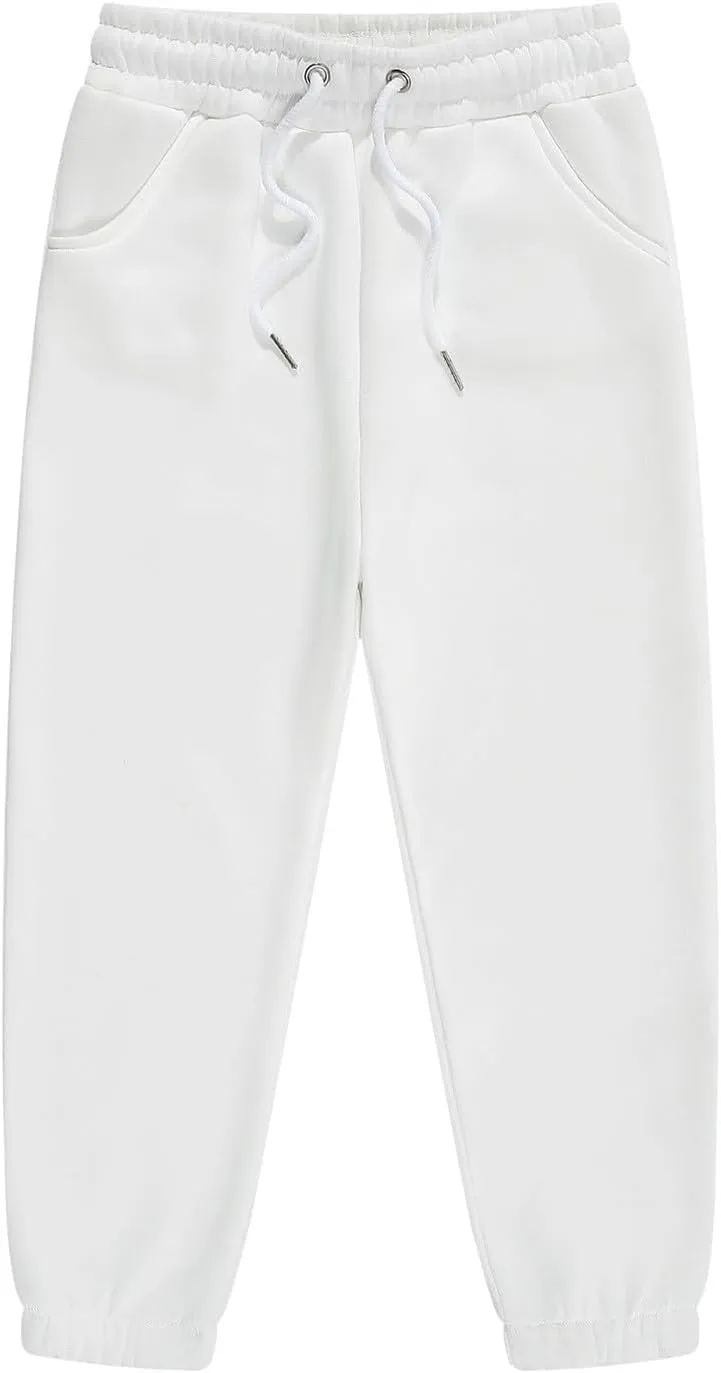 Kids Boys Girls Casual Sweatpants Athletic Joggers Solid Color Cotton Sport Active Pant Breathable Track Pants Clothes