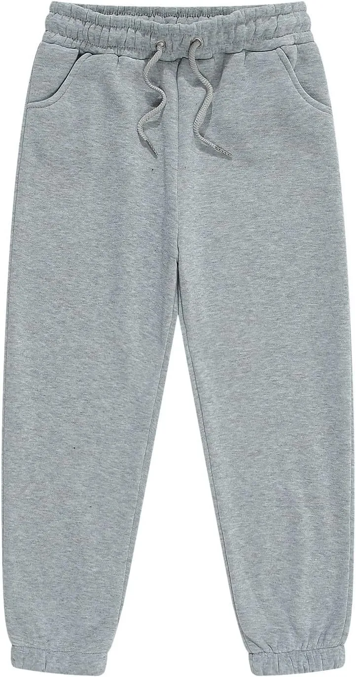Kids Boys Girls Casual Sweatpants Athletic Joggers Solid Color Cotton Sport Active Pant Breathable Track Pants Clothes