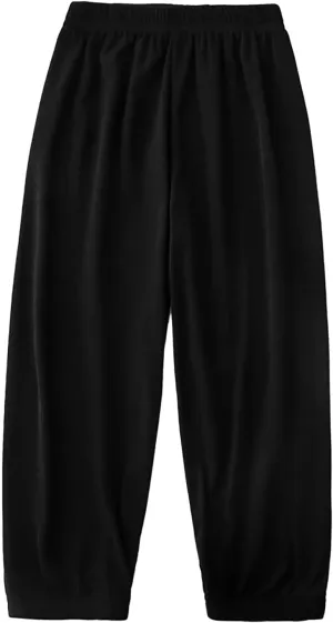Kids Summer Solid Color Thin Pants Girls Boys Casual Pants Elastic Waist Leisure Trousers Breathable Loose Active Pant
