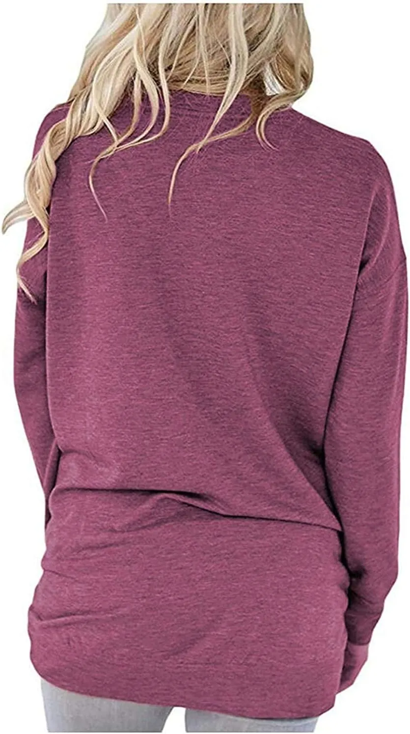 LaLaLa Women's Casual Loose Fit Tunic Tops Long Sleeve Comfy Sweatshirts Pullover T-Shirts Blouses