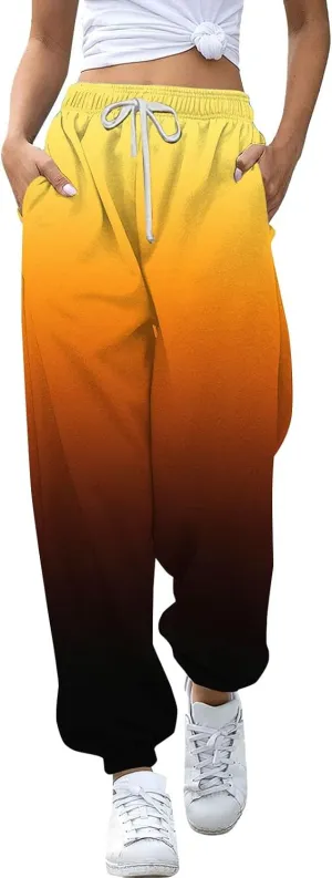 LCMTWX Wide Leg Sweatpants Women 2024 Pants Workout High Waisted Yoga Pants with Pockets Pocket Jogger Junior Joggers Black