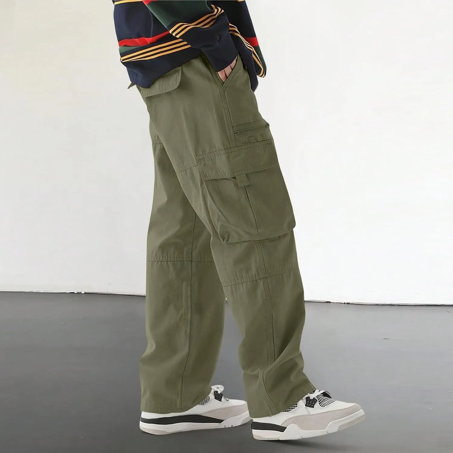 Lightweight Work Pants for Men Hiking Baggy Pants Quick Dry Tralve Fishing Tactical Pants with Pockets