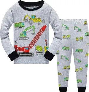 Little Hand Toddler Boys Pajamas Monster Truck Cotton Planets Sleepwear Pjs Sets Long Sleeve Excavator Jammies