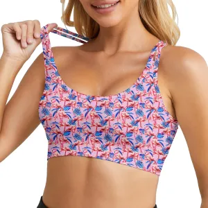 Longline Sports Bras Padded Pattern Workout Tank Tops Theme Party Outfit Crop Top Costumes for Women