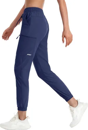 MAGCOMSEN Women's Hiking Cargo Pants Lightweight Quick Dry Water Resistant Jogger Zipper Pockets Outdoor Athletic Casual