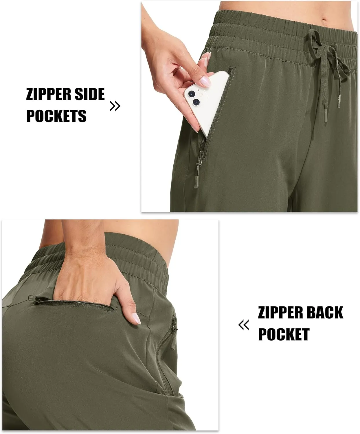 MAGCOMSEN Women's Hiking Pants Lightweight Quick Dry Athletic Running Joggers with Pockets Outdoor Travel Sweatpants