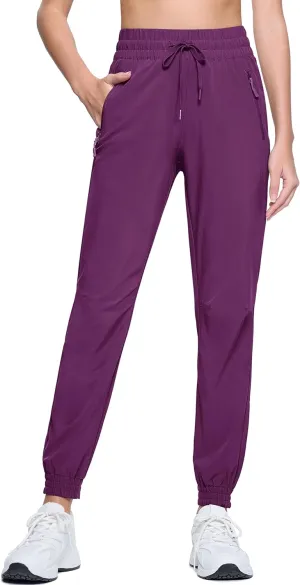 MAGCOMSEN Women's Hiking Pants Lightweight Quick Dry Athletic Running Joggers with Pockets Outdoor Travel Sweatpants