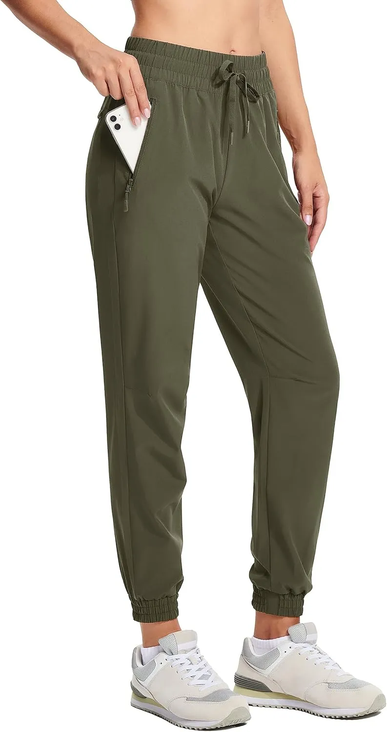 MAGCOMSEN Women's Hiking Pants Lightweight Quick Dry Athletic Running Joggers with Pockets Outdoor Travel Sweatpants