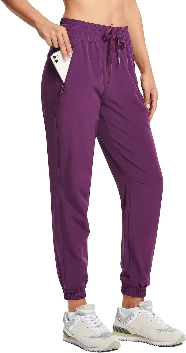 MAGCOMSEN Women's Hiking Pants Lightweight Quick Dry Athletic Running Joggers with Pockets Outdoor Travel Sweatpants