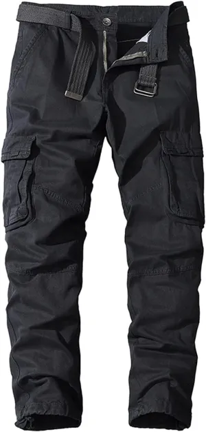 Maiyifu-GJ Men's Cargo Pants with Multi-Pockets Casual Cotton Hiking Pants Sweatpants Straight Leg Athletic Jogger Trousers