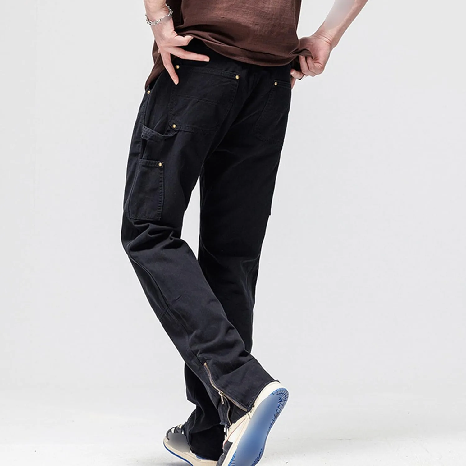 Maiyifu-GJ Men's Lightweight Hiking Cargo Pants Multi Pockets Athletic Joggers Sweatpants Casual Quick Drying Hiking Trousers