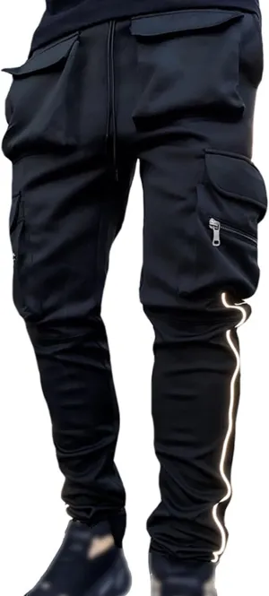 Maiyifu-GJ Men's Multi-Pockets Cargo Joggers Pants Fashion Casual Stretch Drawstring Sweatpants Athletic Hiking Trousers