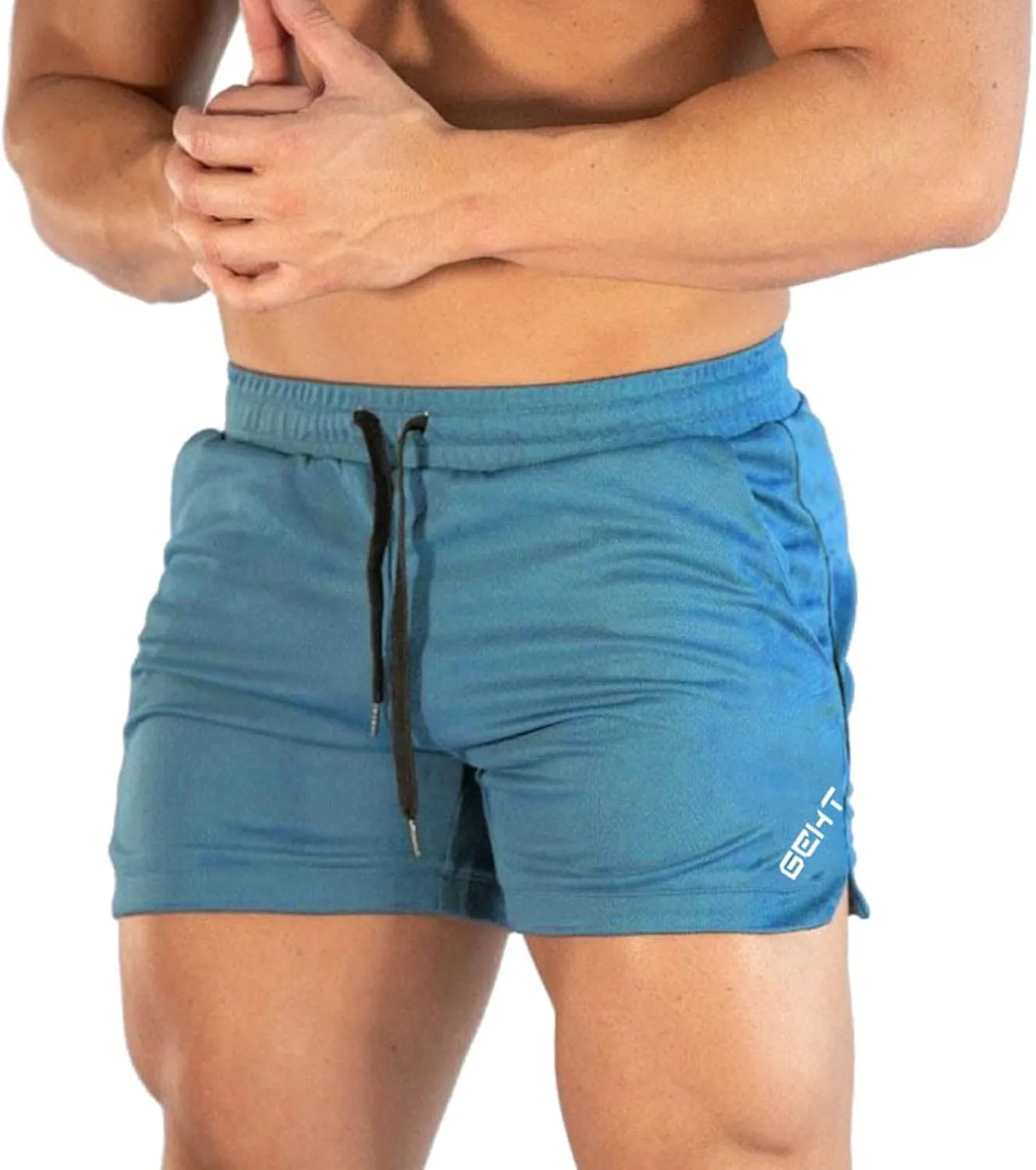 MALAIDOG Men's 3 Inch Sports Running Shorts Bodybuilding Quick Dry Drawstring Elastic Waistband Activewear Shorts with Pocket