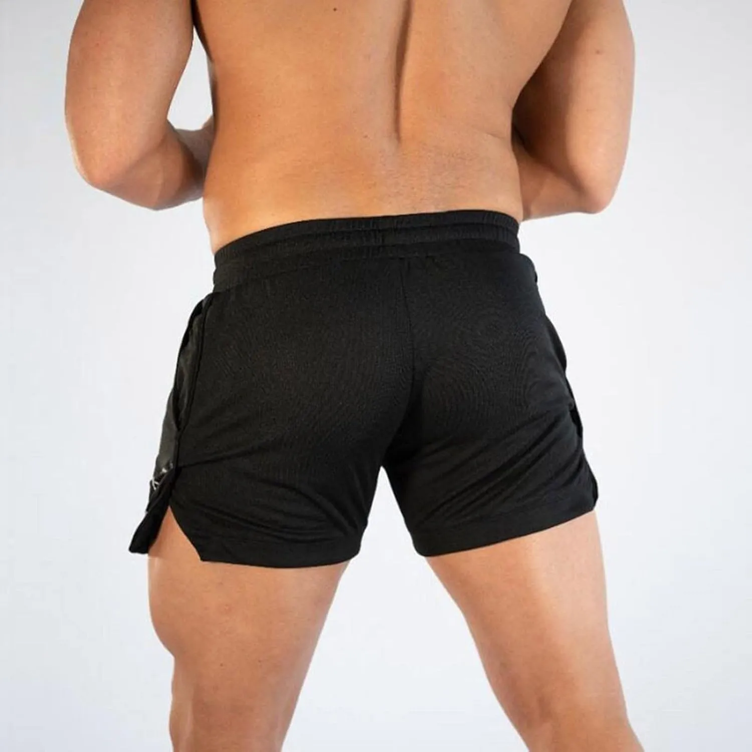 MALAIDOG Men's 3 Inch Sports Running Shorts Bodybuilding Quick Dry Drawstring Elastic Waistband Activewear Shorts with Pocket