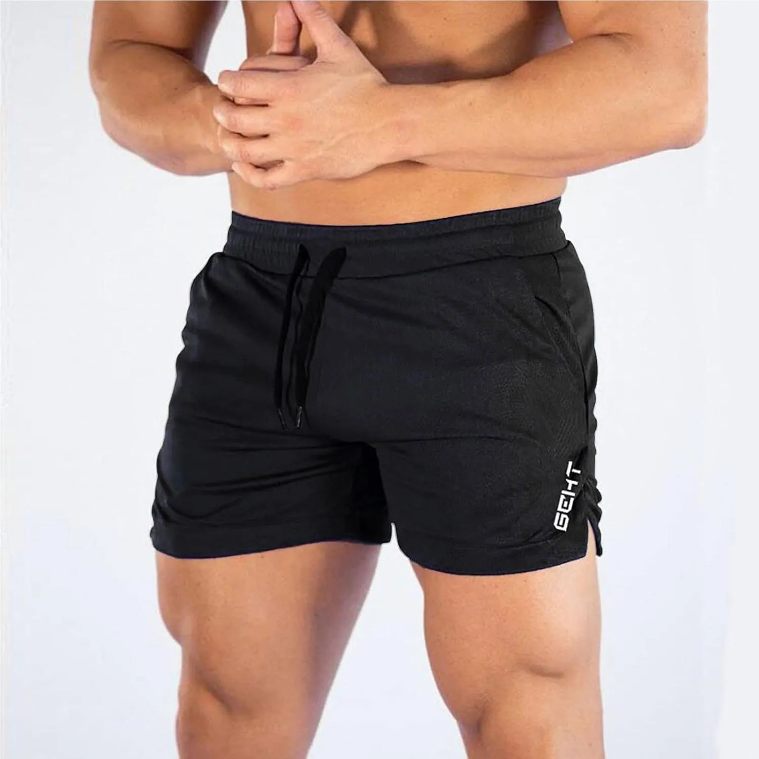 MALAIDOG Men's 3 Inch Sports Running Shorts Bodybuilding Quick Dry Drawstring Elastic Waistband Activewear Shorts with Pocket