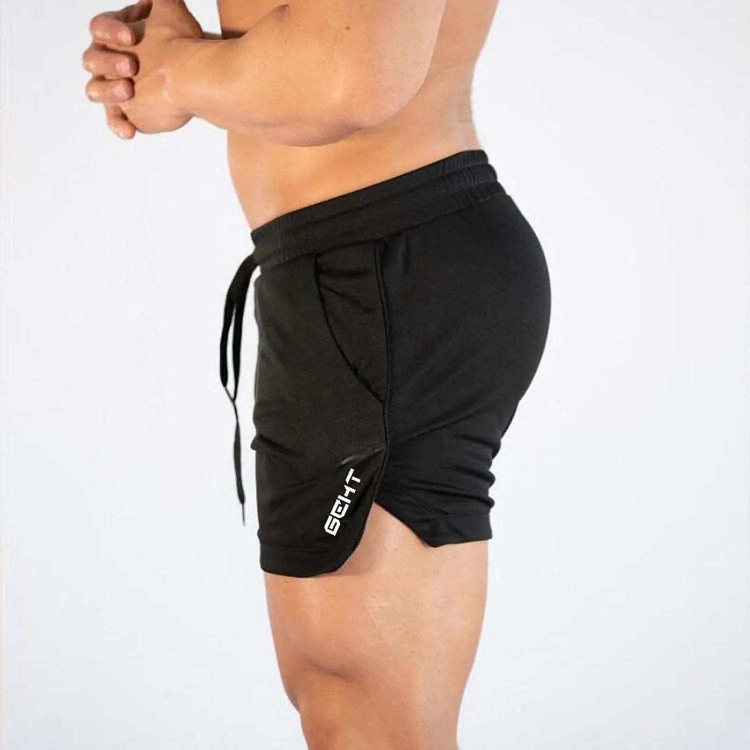MALAIDOG Men's 3 Inch Sports Running Shorts Bodybuilding Quick Dry Drawstring Elastic Waistband Activewear Shorts with Pocket