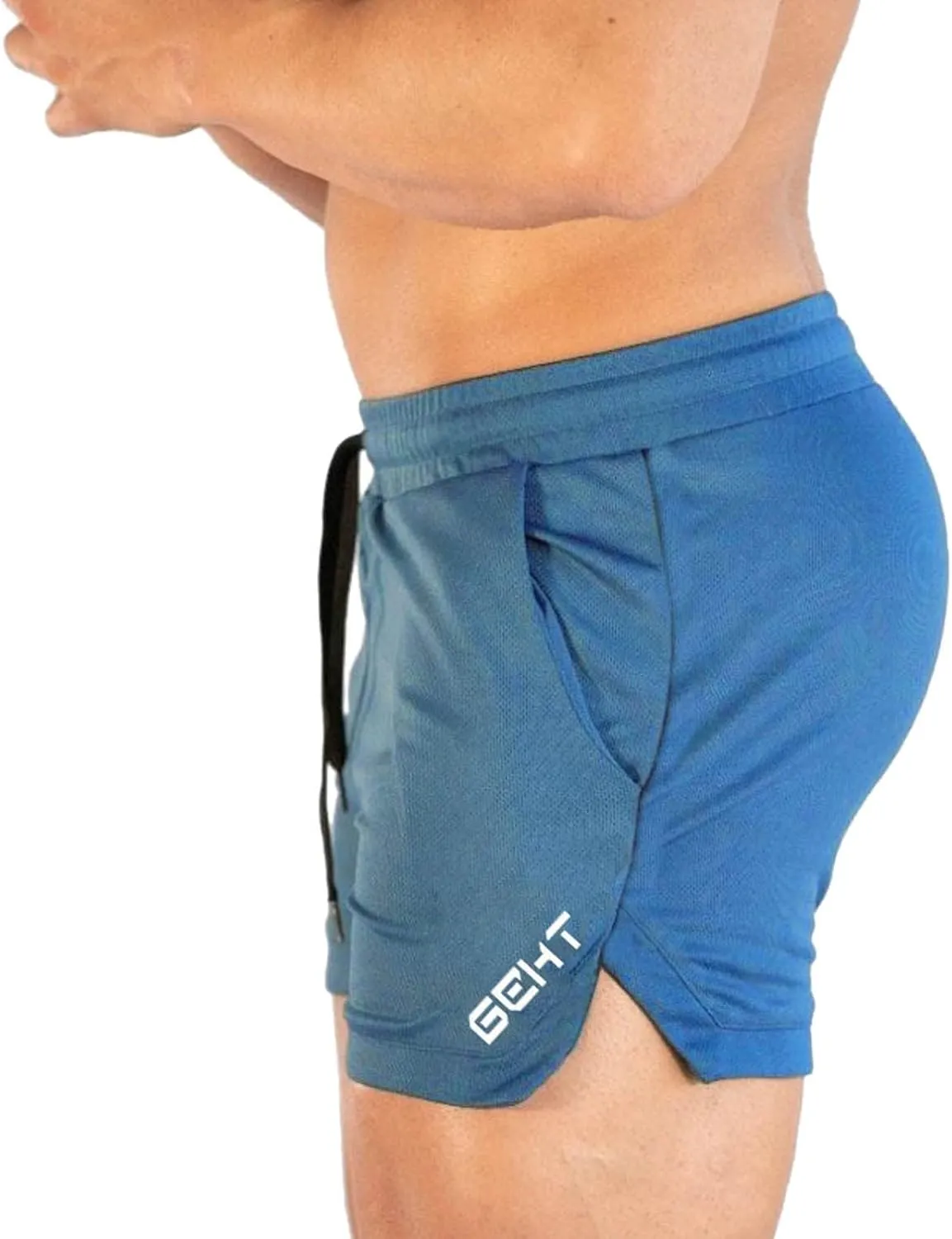 MALAIDOG Men's 3 Inch Sports Running Shorts Bodybuilding Quick Dry Drawstring Elastic Waistband Activewear Shorts with Pocket