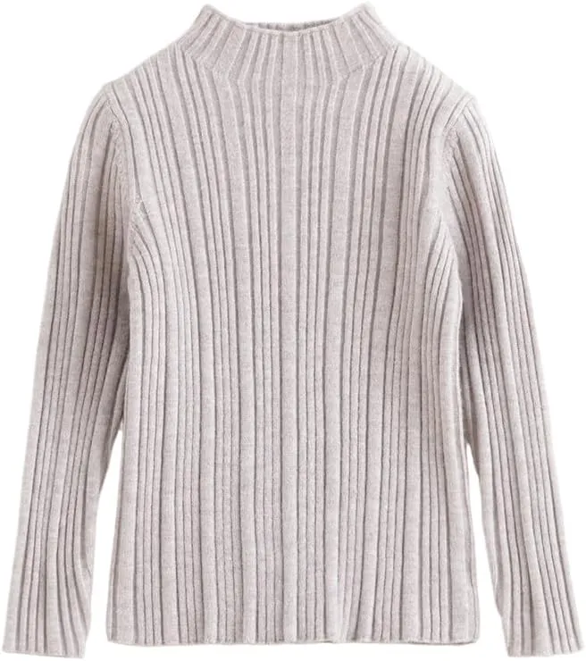 marc & janie Girls Micro Pleated Lace Half High Neck Bottom Shirt Slim Long Sleeve Peplum Soft Shirts Tops 241678