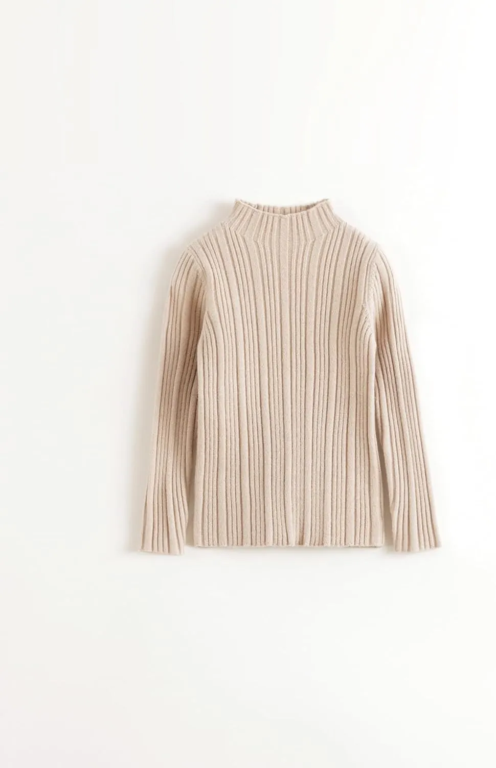 marc & janie Girls Micro Pleated Lace Half High Neck Bottom Shirt Slim Long Sleeve Peplum Soft Shirts Tops 241678