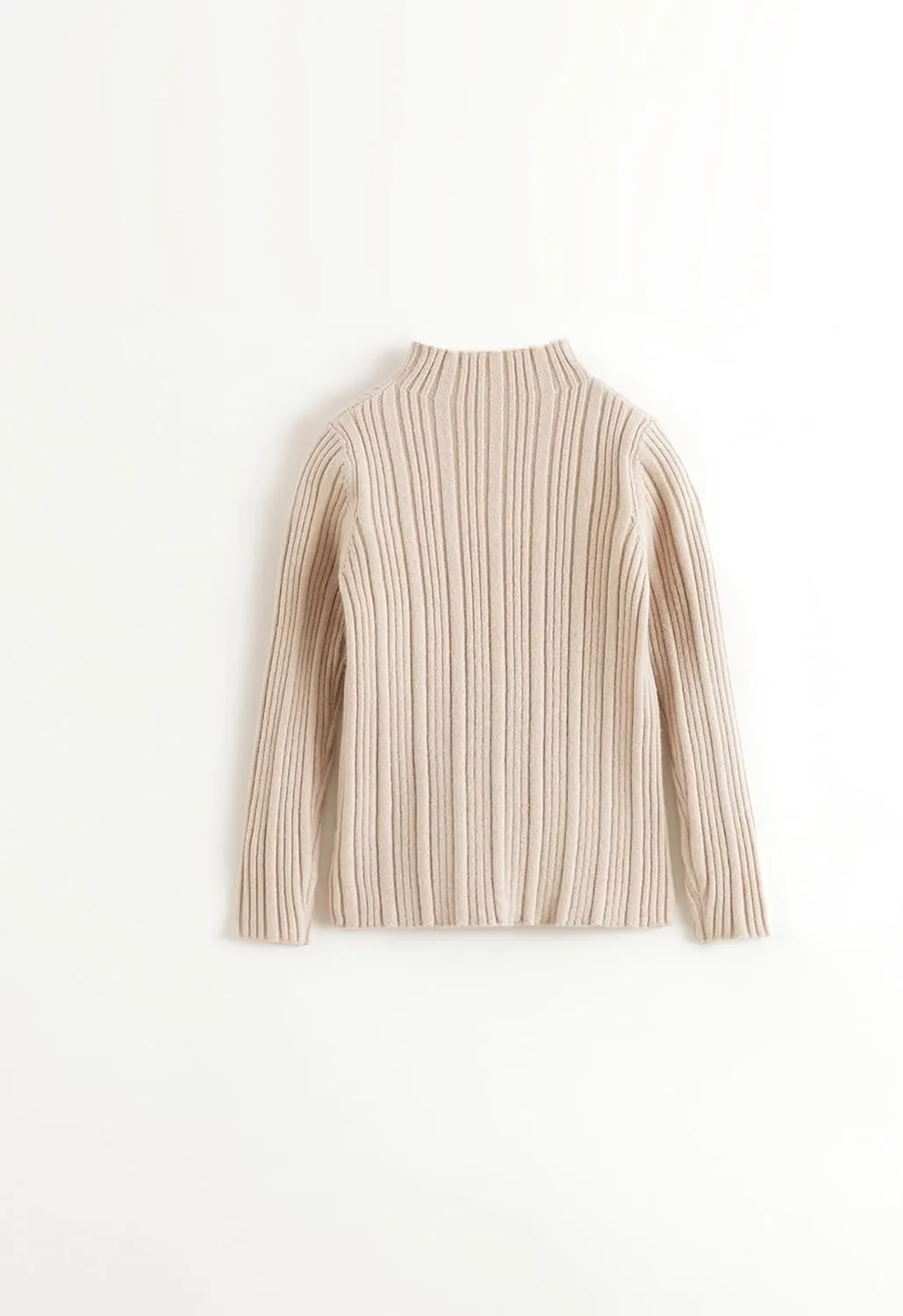marc & janie Girls Micro Pleated Lace Half High Neck Bottom Shirt Slim Long Sleeve Peplum Soft Shirts Tops 241678