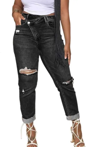 Melliflo Women's High Waisted Jeans Distressed Ripped Jeans Slim Fit Sexy Butt Lifting Skinny Stretch Jeans Denim Pants
