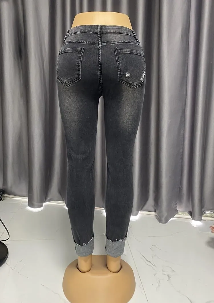 Melliflo Women's High Waisted Jeans Distressed Ripped Jeans Slim Fit Sexy Butt Lifting Skinny Stretch Jeans Denim Pants