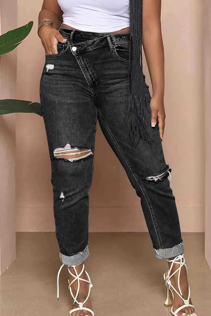 Melliflo Women's High Waisted Jeans Distressed Ripped Jeans Slim Fit Sexy Butt Lifting Skinny Stretch Jeans Denim Pants