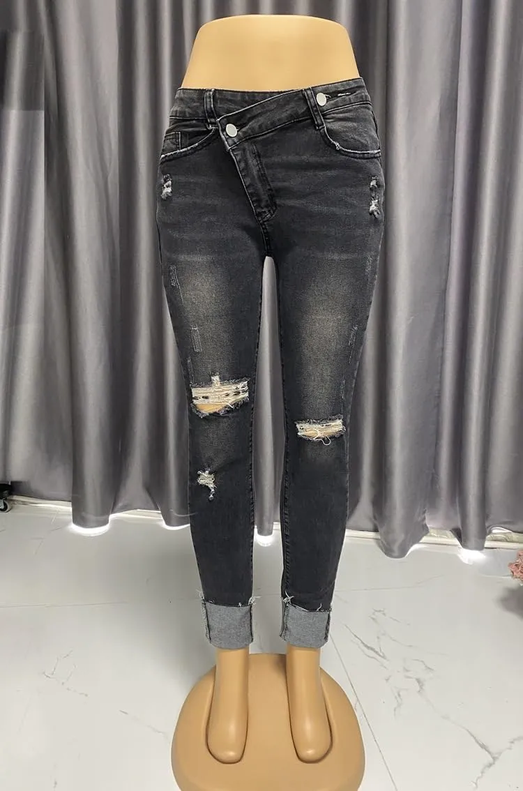 Melliflo Women's High Waisted Jeans Distressed Ripped Jeans Slim Fit Sexy Butt Lifting Skinny Stretch Jeans Denim Pants