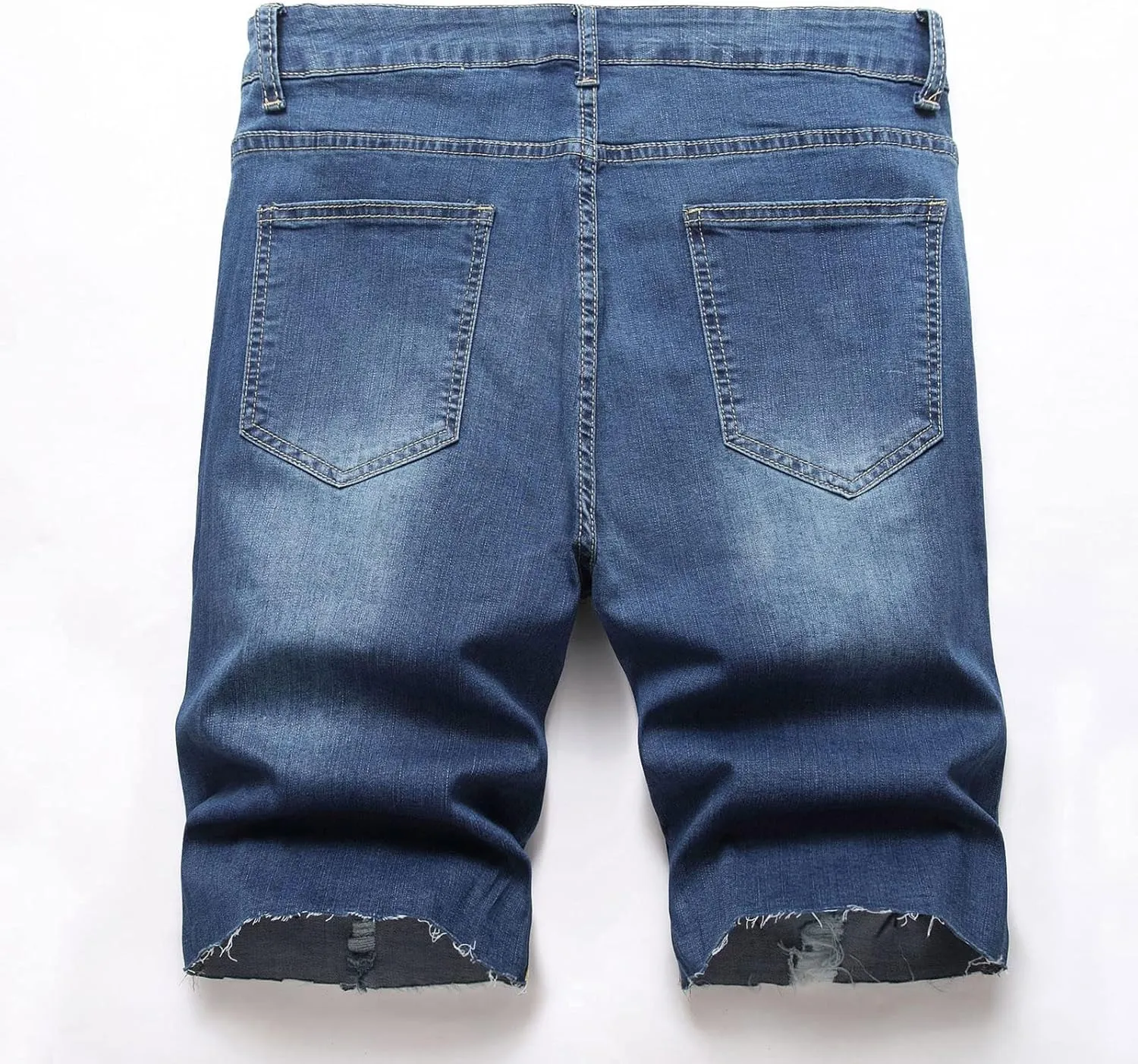 Men Shorts 5 Inch Casual Distressed Straight Fit Ripped Denim Shorts Summer Loose Cut-Off Jean Short with Pockets