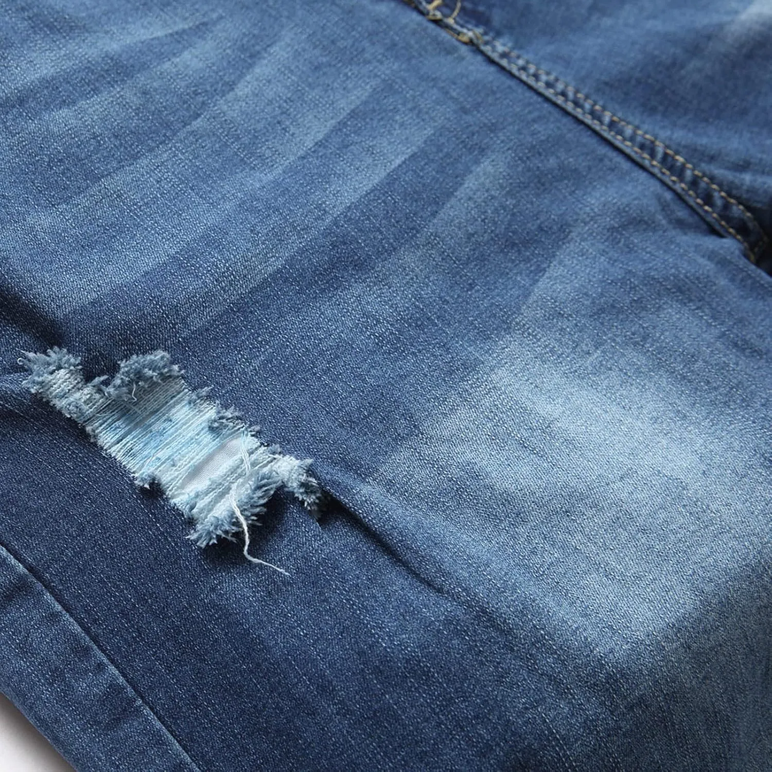 Men Shorts 5 Inch Casual Distressed Straight Fit Ripped Denim Shorts Summer Loose Cut-Off Jean Short with Pockets