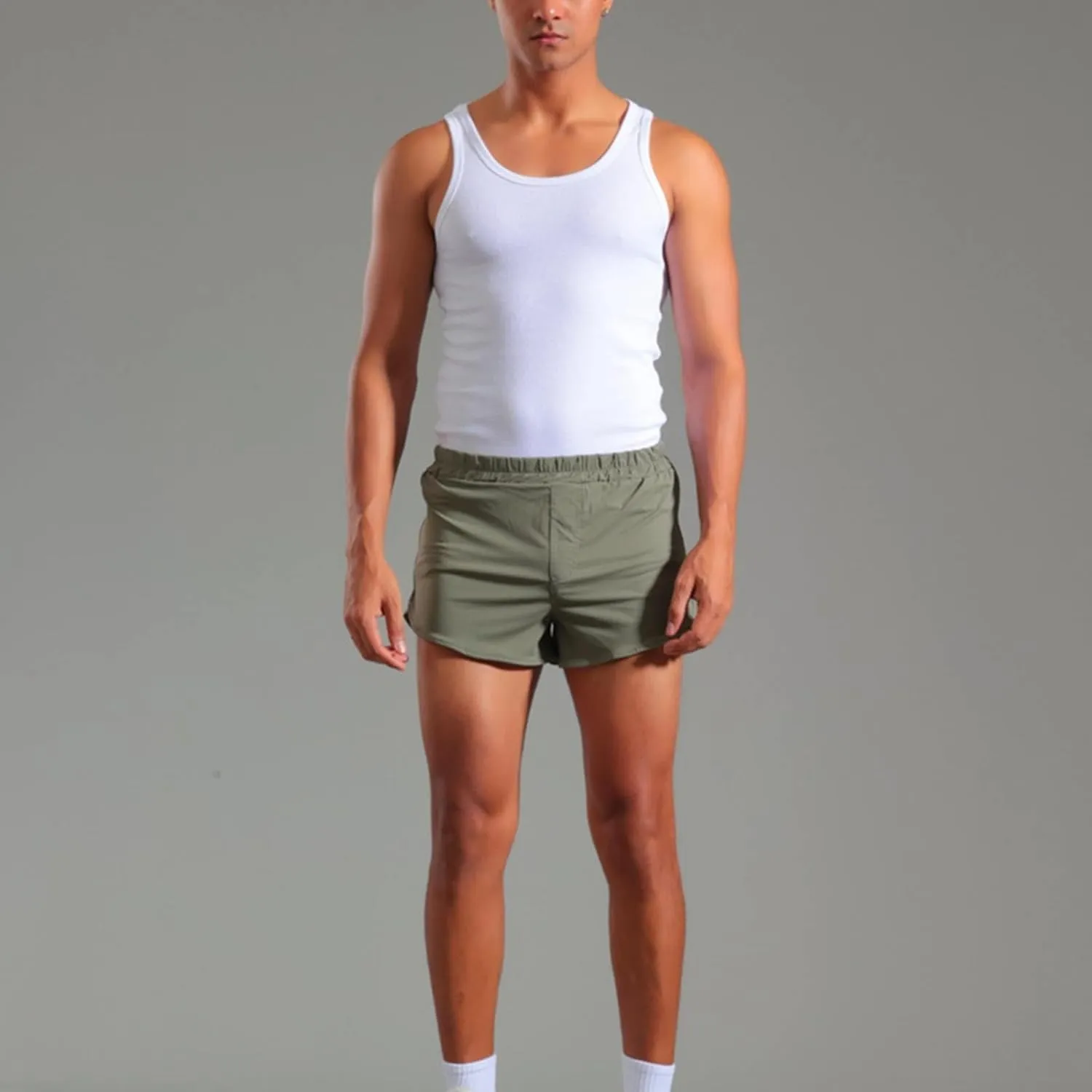 Men's Active Running Shorts Training Exercise Workout Shorts Quick Dry Gym Athletic Performance Shorts with Pockets