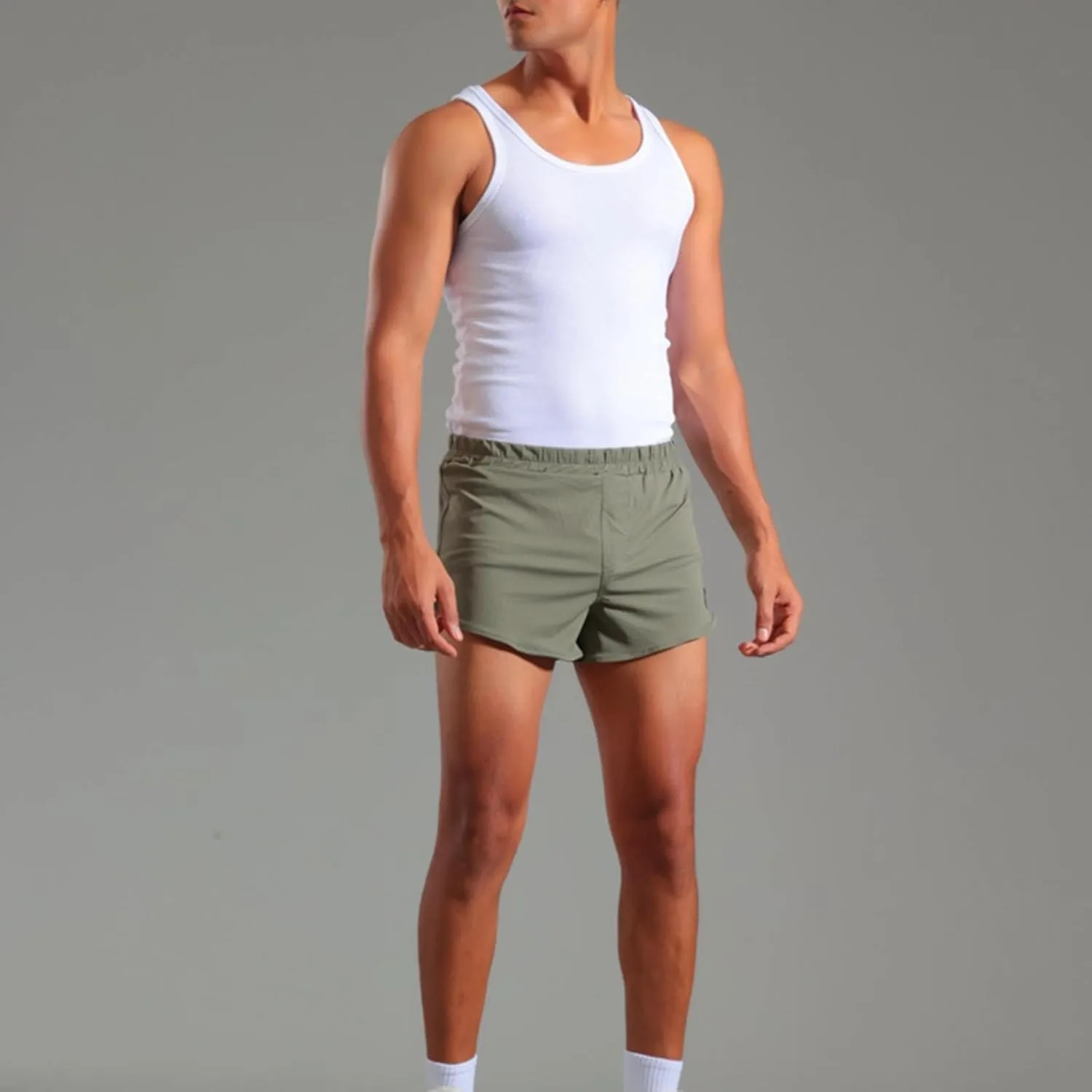 Men's Active Running Shorts Training Exercise Workout Shorts Quick Dry Gym Athletic Performance Shorts with Pockets