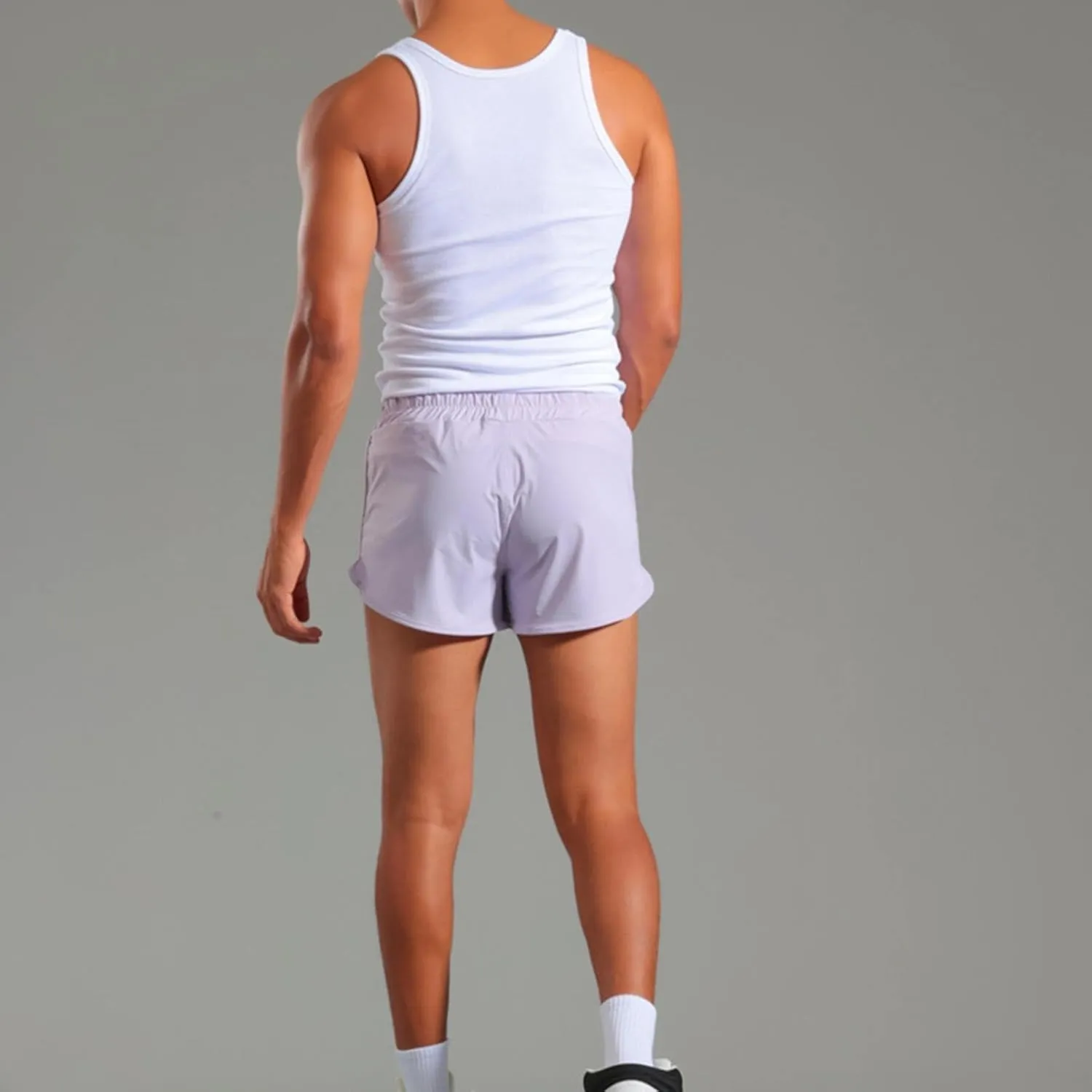 Men's Active Running Shorts Training Exercise Workout Shorts Quick Dry Gym Athletic Performance Shorts with Pockets