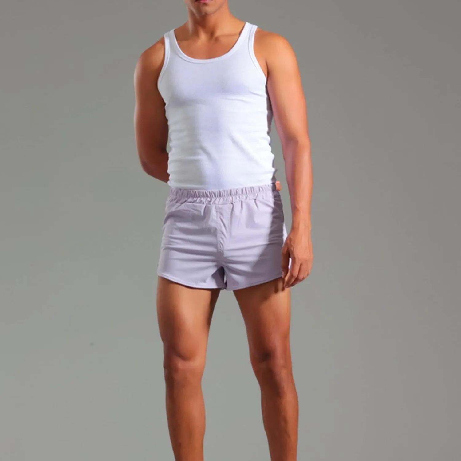 Men's Active Running Shorts Training Exercise Workout Shorts Quick Dry Gym Athletic Performance Shorts with Pockets