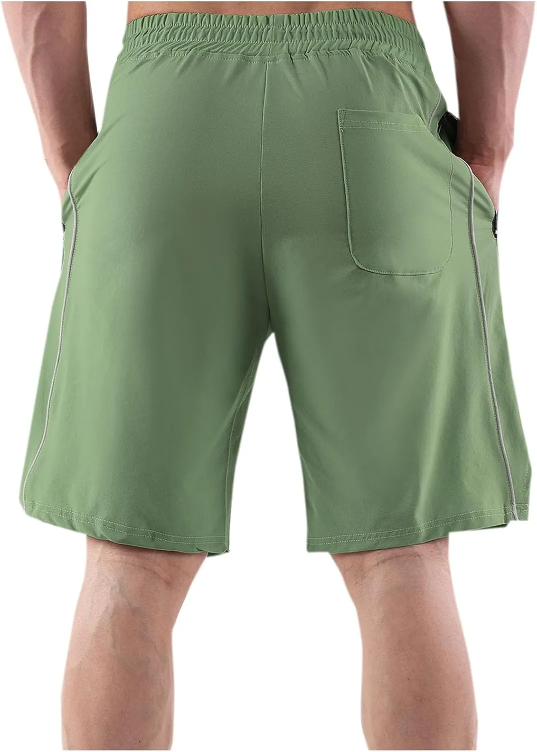 Mens Athletic Shorts Gym Workout Running Lightweight Elastic Waist Sports Short Elastic Drawstring Quick Dry Pants