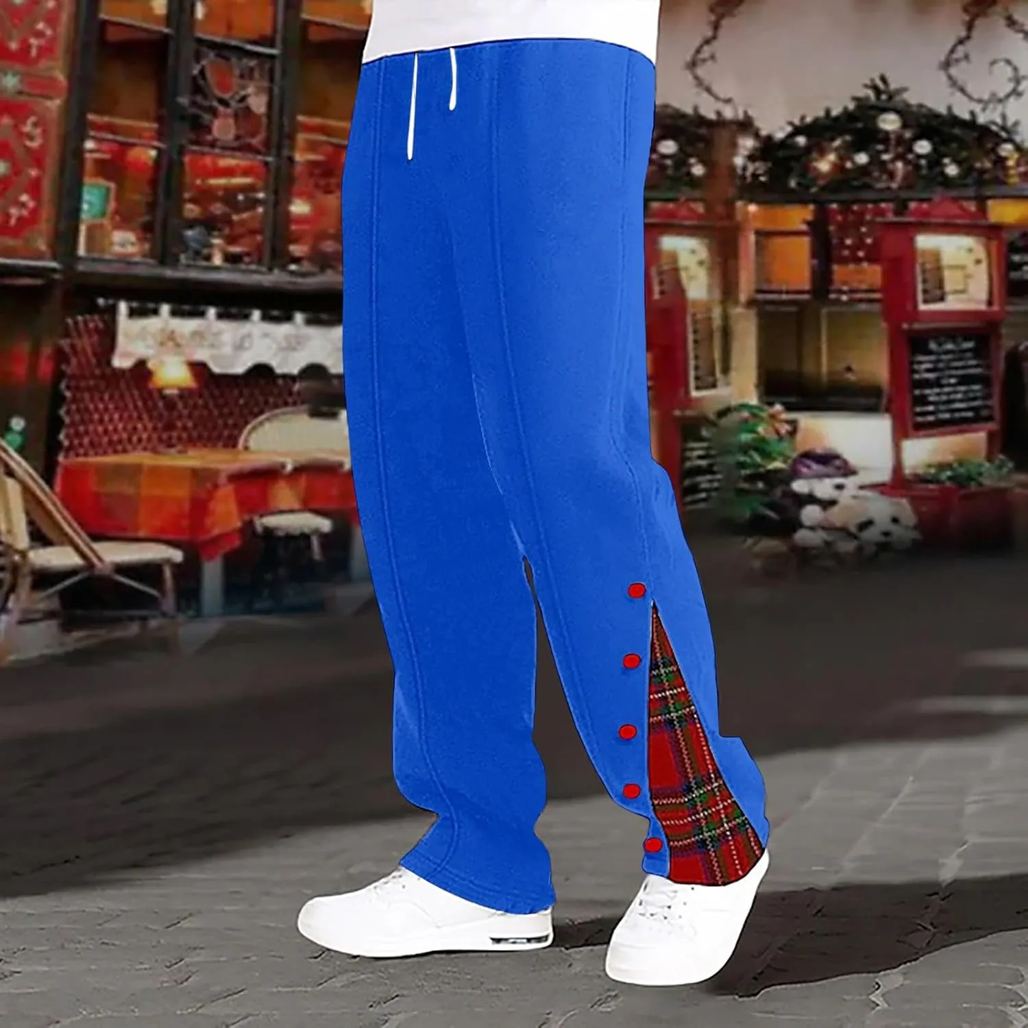 Men's Baggy Sweatpants Plus Size Elastic Waist Drawstring Wide Leg Casual Pants Fashion Breathable Joggers Trousers