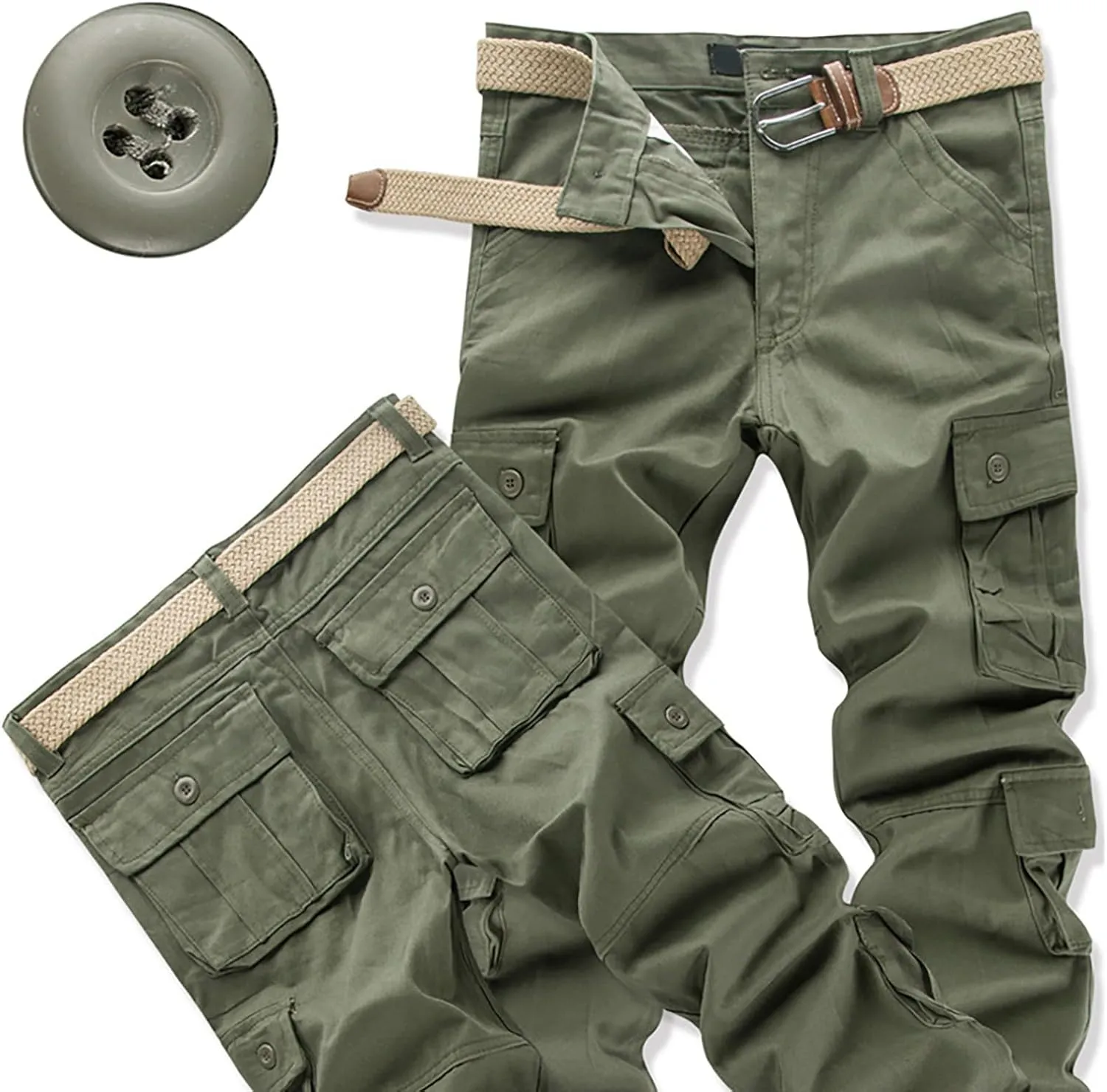 Men's Cargo Pants Cargo Trousers Hiking Pants 8 Pocket Plain Comfort Breathable Outdoor Daily Going Work Pants for Men