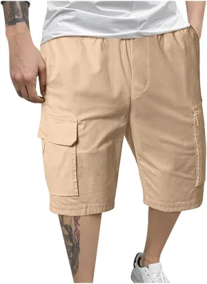 Mens Cargo Shorts Regular Fit Multi Pockets Outdoor Cargo Short Quick Dry Beach Shorts Athletic Running Shorts
