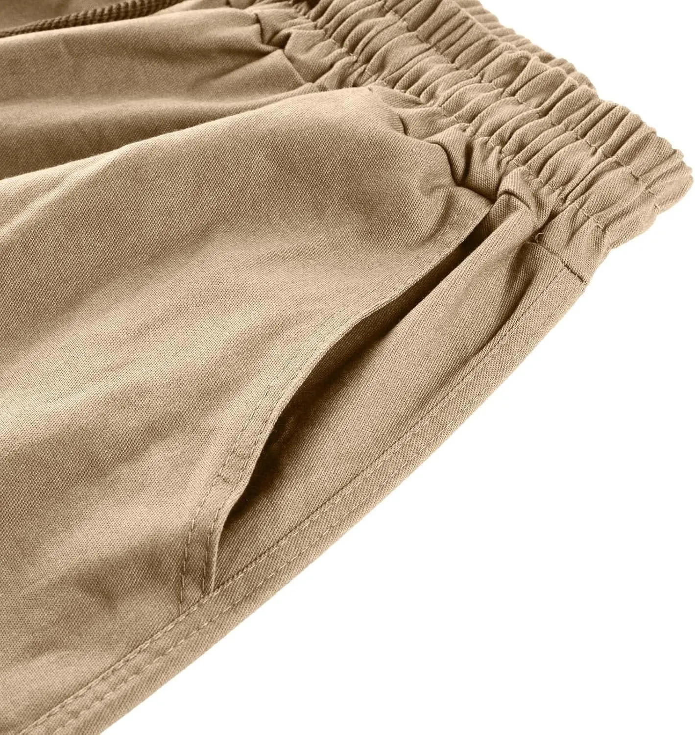 Men's Casual Cargo Pants Workout Joggers Loose Fit Sweatpants Hiking Lightweight Tactical with Multi Pockets