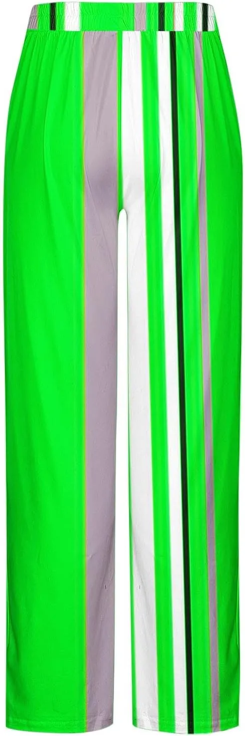 Men's Casual Pants Elastic Waist Yoga Beach Pants Lightweight Loose Fit Stripes Patchwork Straight Joggers Trousers