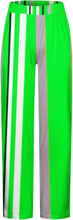 Men's Casual Pants Elastic Waist Yoga Beach Pants Lightweight Loose Fit Stripes Patchwork Straight Joggers Trousers