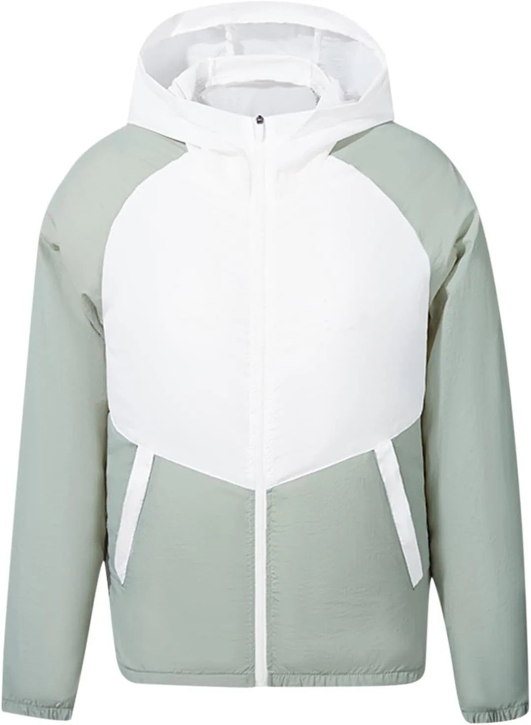Mens Cooling Fan Jacket USB Sun Protective Summer Cooling Hiking Raincoat Air Running Fishing Coat UPF Track Jackets